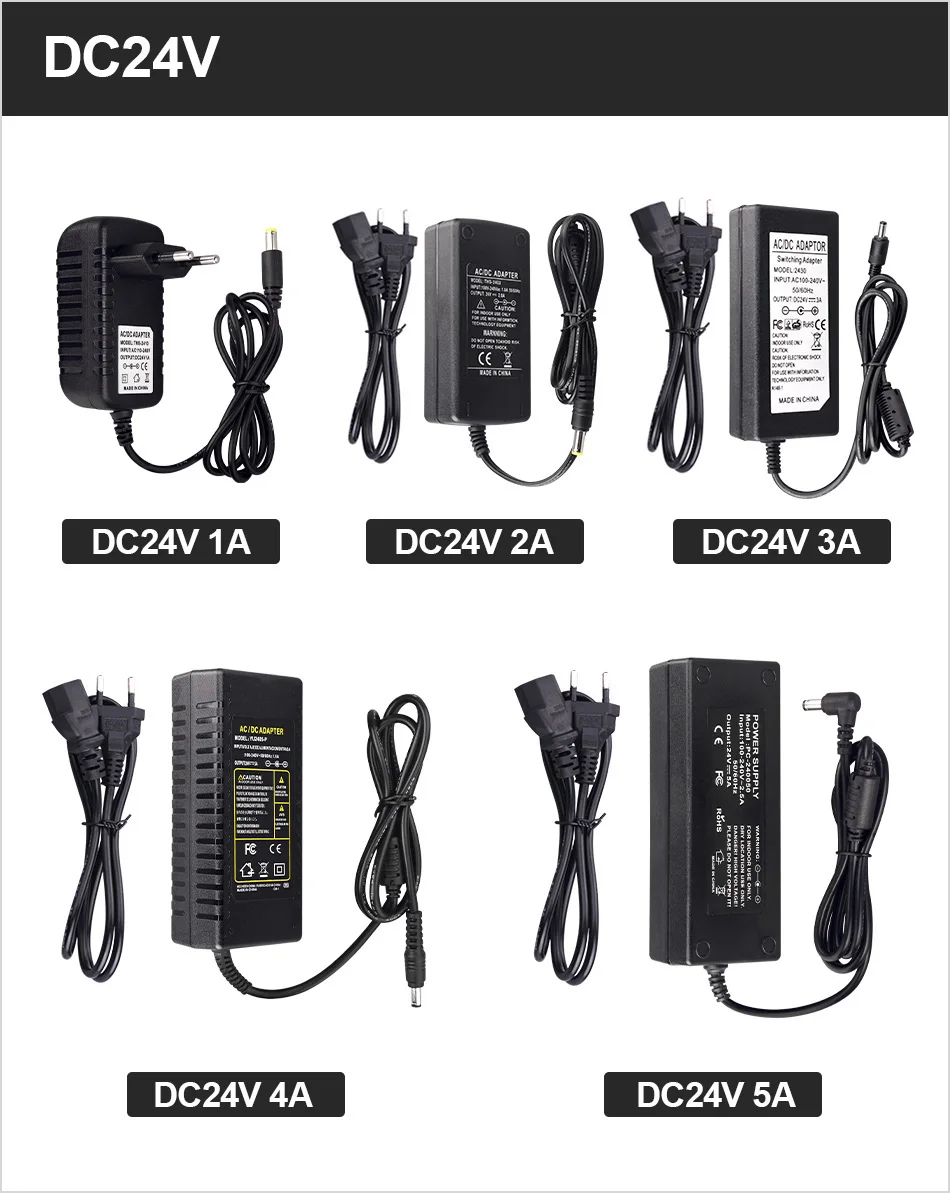 Power Supply Adapter DC 5V 12V 24V Lighting Transformer 1A 2A 3A 5A 6A 8A 10A AC100V-240V Converter Charger For LED Strip CCTV