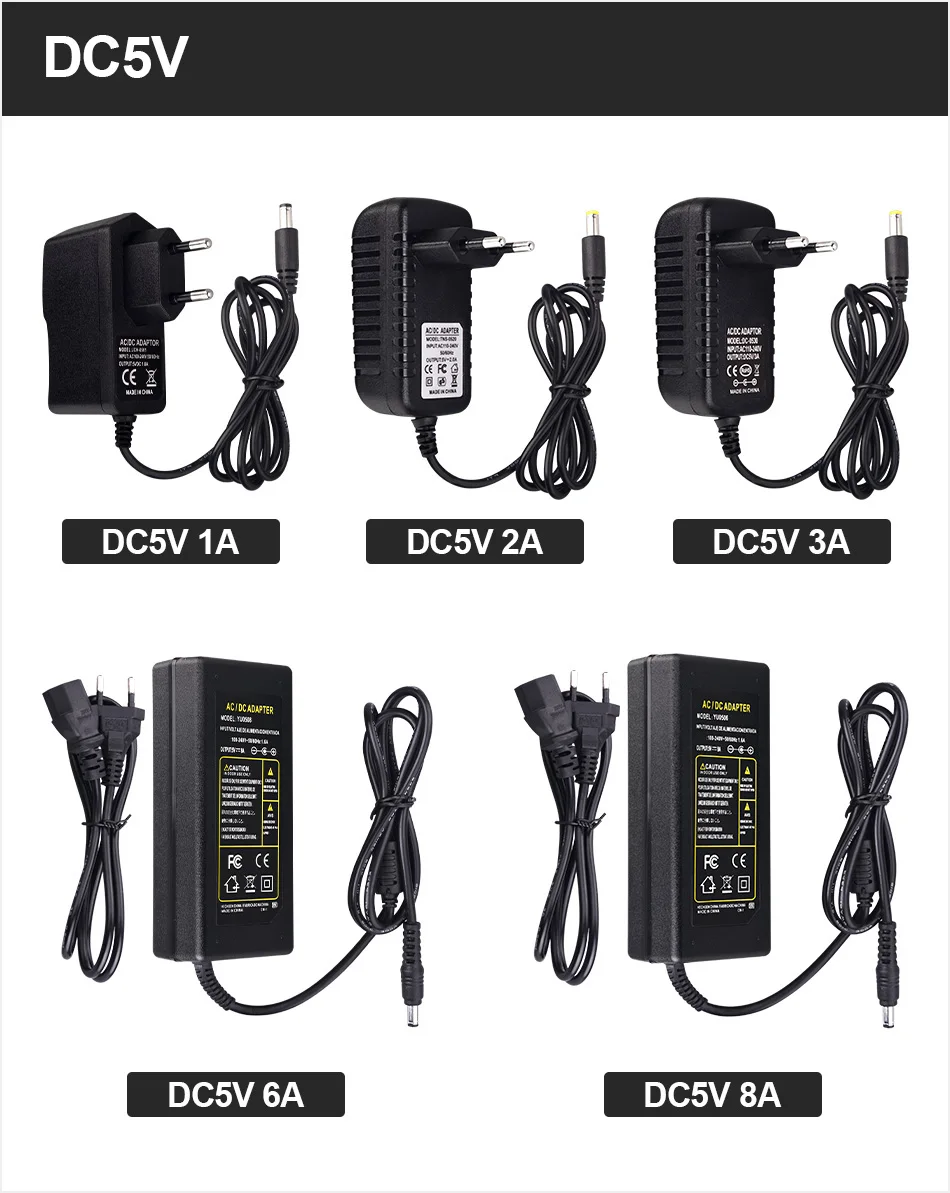 Power Supply Adapter DC 5V 12V 24V Lighting Transformer 1A 2A 3A 5A 6A 8A 10A AC100V-240V Converter Charger For LED Strip CCTV