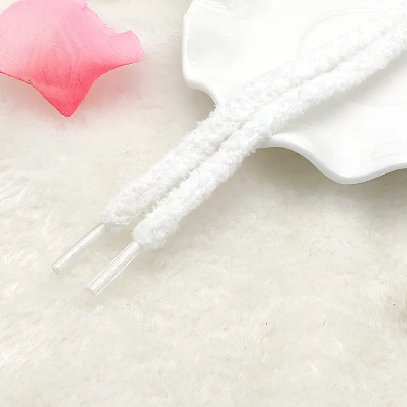 New Cute Hairy Soft Pink White Black Shoelace 140/160cm Women Men High-top Canvas Flat Shoes Laces Accessories