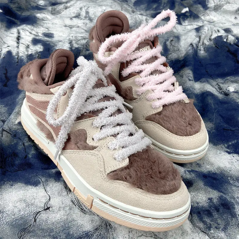 New Cute Hairy Soft Pink White Black Shoelace 140/160cm Women Men High-top Canvas Flat Shoes Laces Accessories