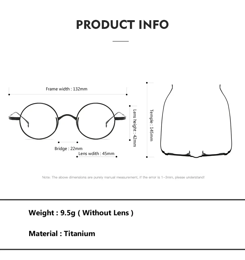 Pure Titanium Glasses Frame for Men Retro Round Prescription Eyeglasses frames Women 2025 Vintage Myopia Optical male Eyewear