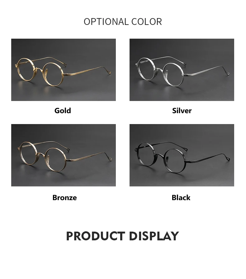 Pure Titanium Glasses Frame for Men Retro Round Prescription Eyeglasses frames Women 2025 Vintage Myopia Optical male Eyewear