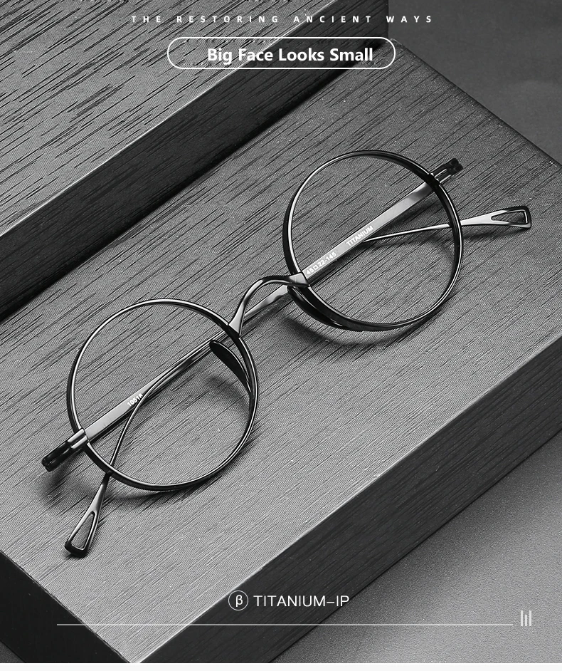 Pure Titanium Glasses Frame for Men Retro Round Prescription Eyeglasses frames Women 2025 Vintage Myopia Optical male Eyewear