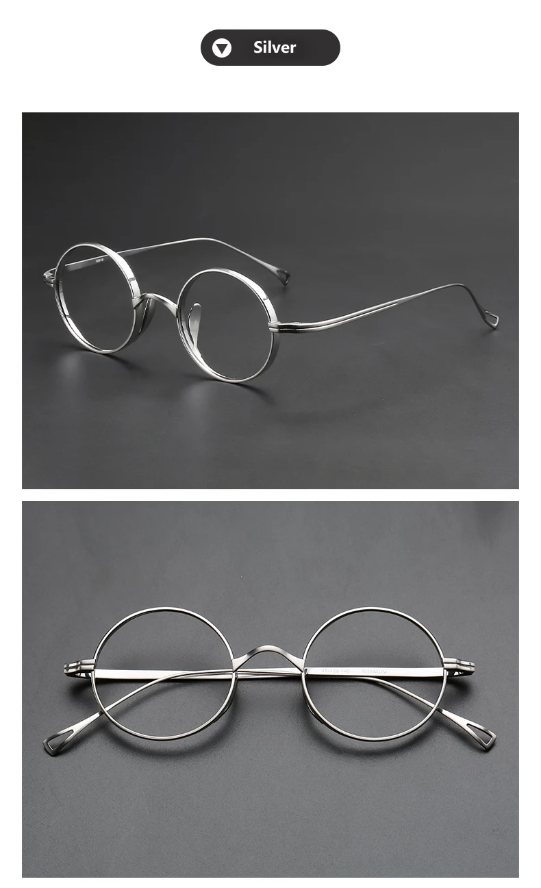 Pure Titanium Glasses Frame for Men Retro Round Prescription Eyeglasses frames Women 2025 Vintage Myopia Optical male Eyewear