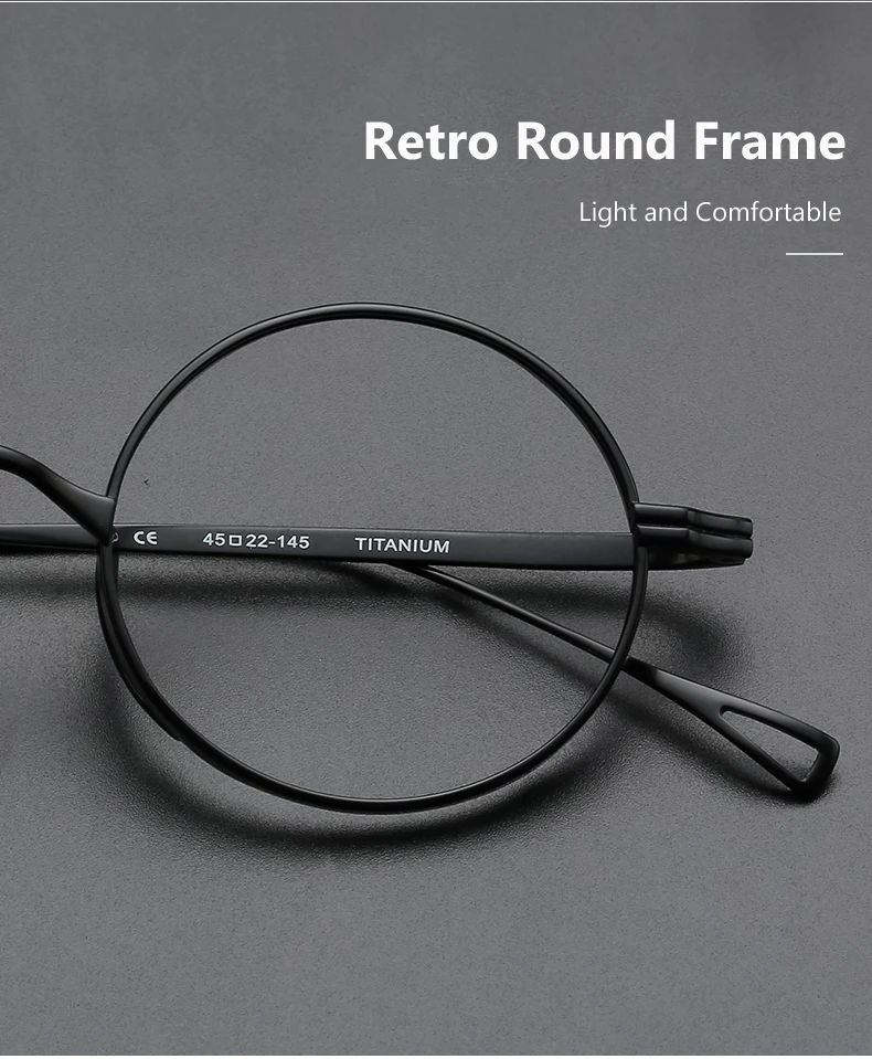 Pure Titanium Glasses Frame for Men Retro Round Prescription Eyeglasses frames Women 2025 Vintage Myopia Optical male Eyewear
