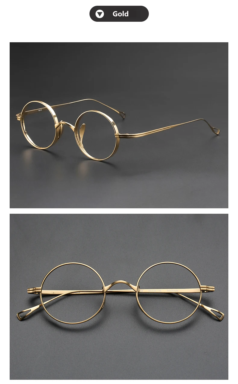 Pure Titanium Glasses Frame for Men Retro Round Prescription Eyeglasses frames Women 2025 Vintage Myopia Optical male Eyewear