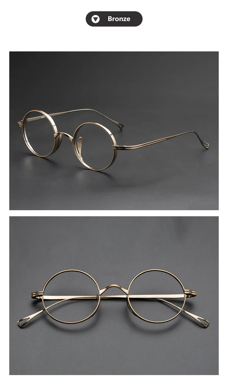 Pure Titanium Glasses Frame for Men Retro Round Prescription Eyeglasses frames Women 2025 Vintage Myopia Optical male Eyewear