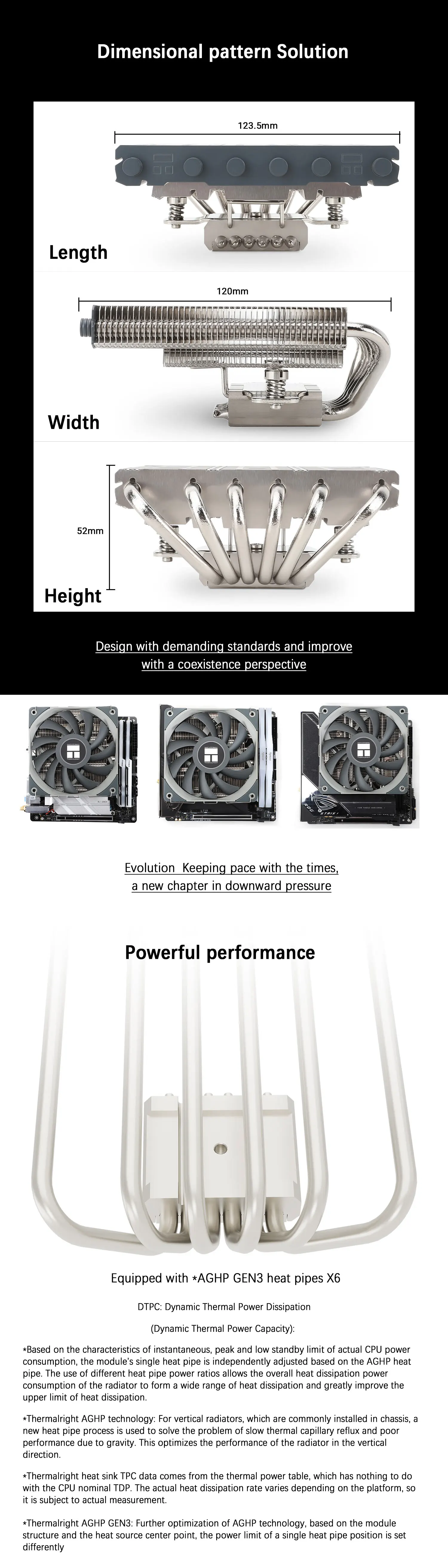 Thermalright AXP120-X67 radiator press down cpu radiator 67mm pure copper LGA1700/1150/am4 air cooling