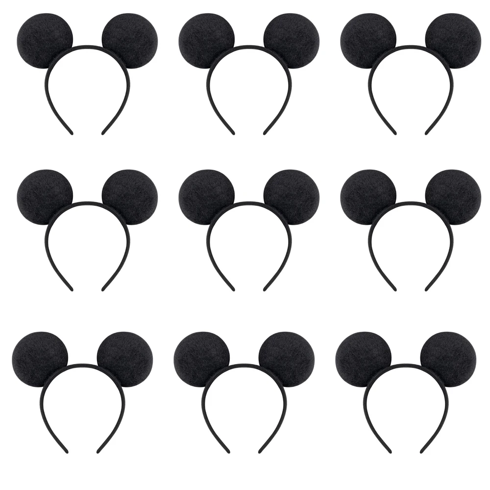 12PCS WholesaleWomen Girl Mouse Ears Headbands Hair Hoop Party Cosplay Bows Hairband Headwear Fashion Hair Accessories