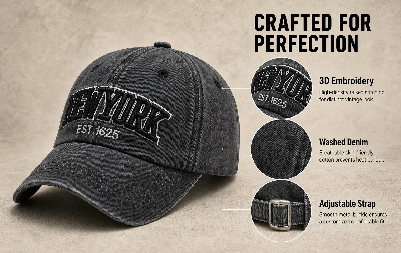 2026 New York Washed Cotton Cap For Men Women Gorras Snapback Caps Baseball Caps Sun Protection Casquette Dad Hat Outdoors Cap