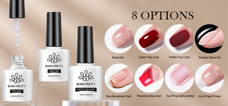 BORN PRETTY 10ML Nail Gel Polish All For Manicure Semi Permanent Varnishes Soak Off Gel UV LED Base Super Top Matte Coat Gel