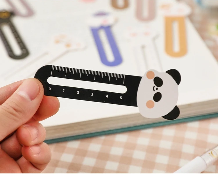 Mr. Paper 30Pcs/50Pcs Cartoon Animal Bookmark Cute Bear Kitten Student Ruler Bookmark Students Supplies