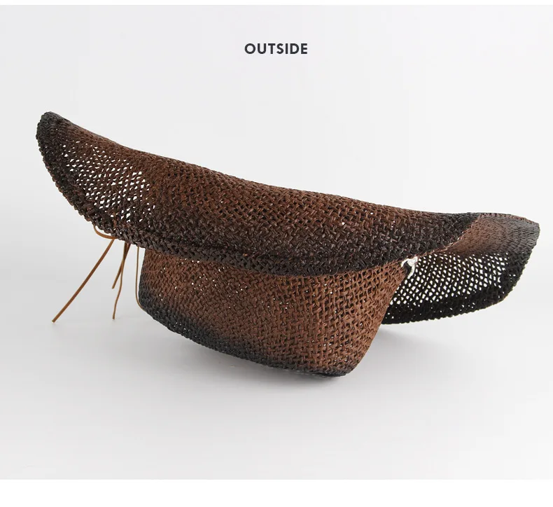 Handmade Weave Hollow Western Cowboy Hat for Men Women Summer Outdoor Cowgirl Beach Sun Straw Hat Sombrero Hombre