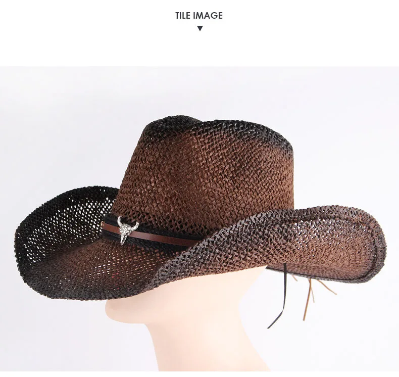 Handmade Weave Hollow Western Cowboy Hat for Men Women Summer Outdoor Cowgirl Beach Sun Straw Hat Sombrero Hombre