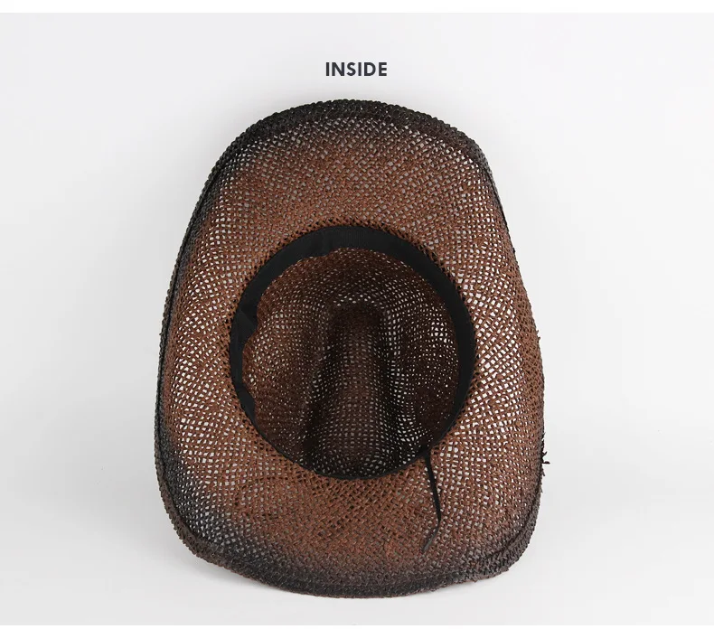 Handmade Weave Hollow Western Cowboy Hat for Men Women Summer Outdoor Cowgirl Beach Sun Straw Hat Sombrero Hombre