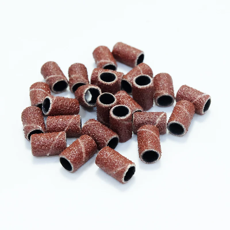 100/50/25pcs Nail Sanding Ring Bands Electric Manicure Nail Drill Bits 80/120/180 Grit Gel Nail Polish Removal Pedicure Tool