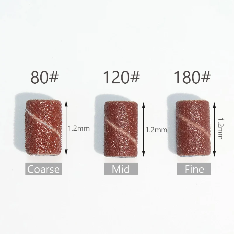 100/50/25pcs Nail Sanding Ring Bands Electric Manicure Nail Drill Bits 80/120/180 Grit Gel Nail Polish Removal Pedicure Tool