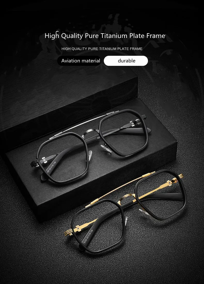 High Quality Brand Design Pure Titanium Men Anti Blue Light Radiation Glasses Computer Gaming Eyewear Women Blocking Ray Goggles