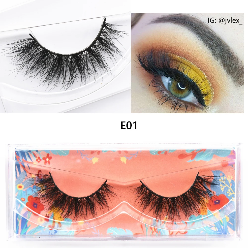 E11 Mink Lash Fluffy Wispy Eyelashes Vegan Cruelty-Free 3D Mink Lashes Cross Eyelash Extension Lashes Mink False Eyelash Makeup