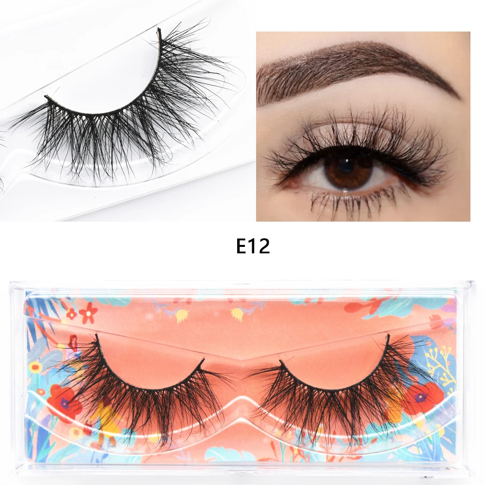 E11 Mink Lash Fluffy Wispy Eyelashes Vegan Cruelty-Free 3D Mink Lashes Cross Eyelash Extension Lashes Mink False Eyelash Makeup