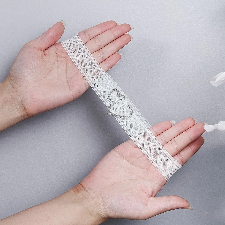Miallo Bride Sexy Lace Flower Rhinestones Pearls Wedding Garter Belt Bridal Thigh Leg Garter Ring For Women