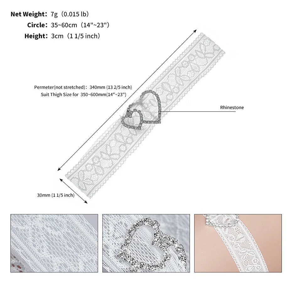Miallo Bride Sexy Lace Flower Rhinestones Pearls Wedding Garter Belt Bridal Thigh Leg Garter Ring For Women
