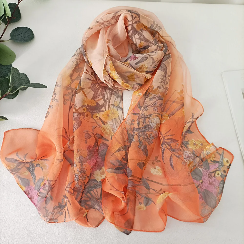 Green Grass Women Elegant Chiffon Georgette Bandana Scarf Summer Beach Sunscreen Thin Hijab