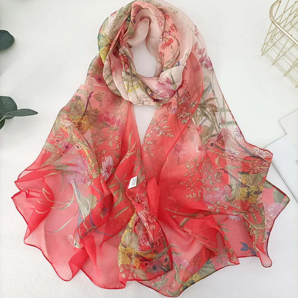 Green Grass Women Elegant Chiffon Georgette Bandana Scarf Summer Beach Sunscreen Thin Hijab