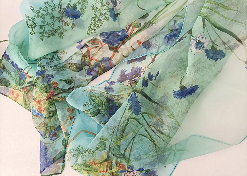 Green Grass Women Elegant Chiffon Georgette Bandana Scarf Summer Beach Sunscreen Thin Hijab