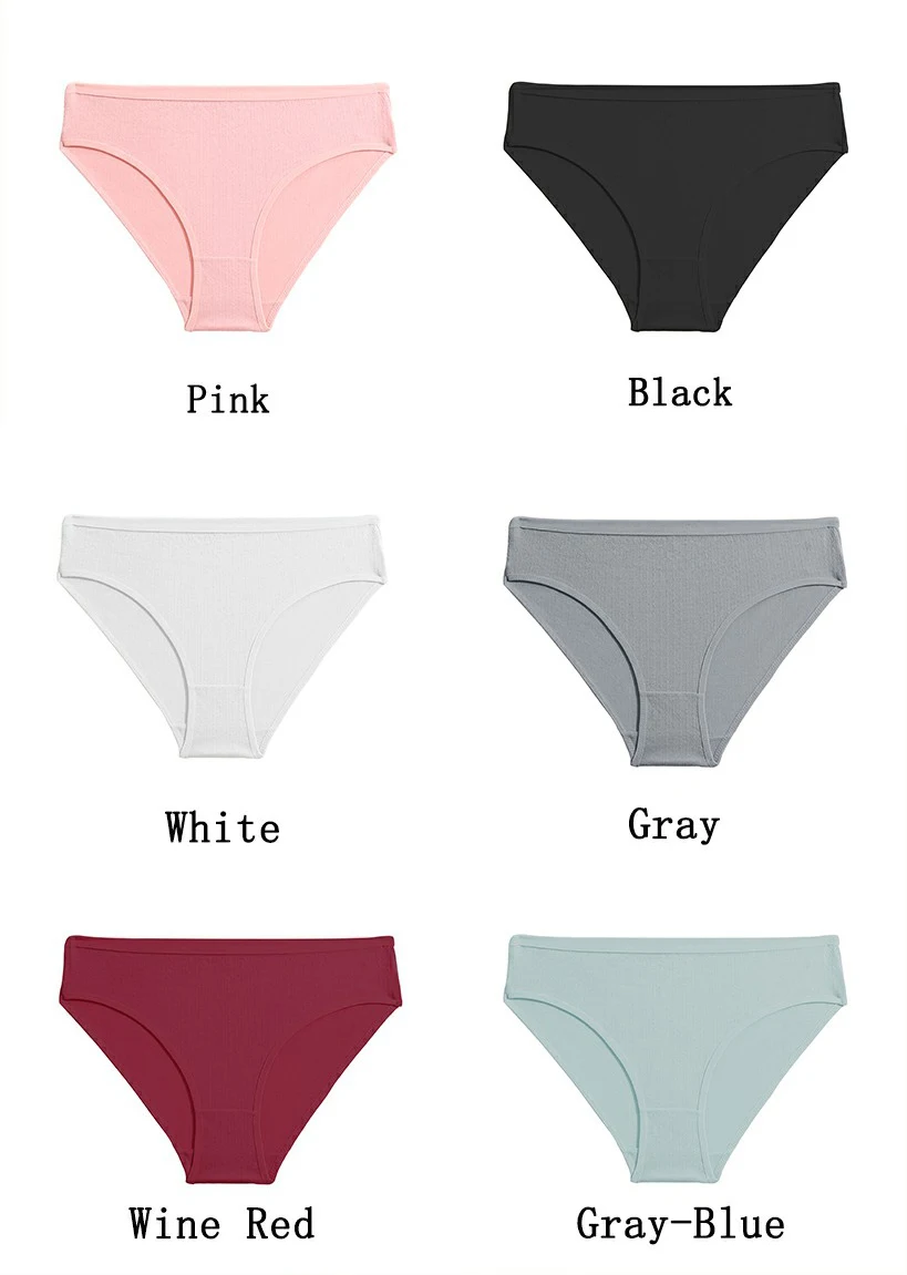 3PCS/SET Cotton Solid Color Women Panties Female Sexy Underwear Briefs Basic Panties for Woman's Underpants Intimates Lingerie