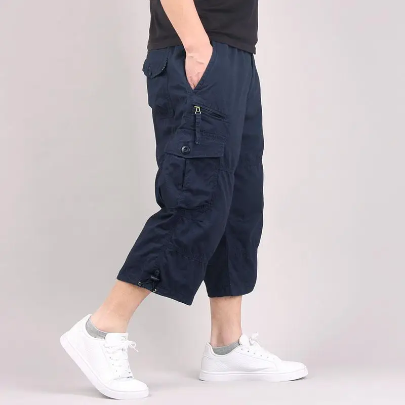 Capri Long Cargo Shorts Men 2026 Summer Casual Cotton Multi Pockets Hot Breeches Cropped Trousers Military Camouflage Shorts 5XL