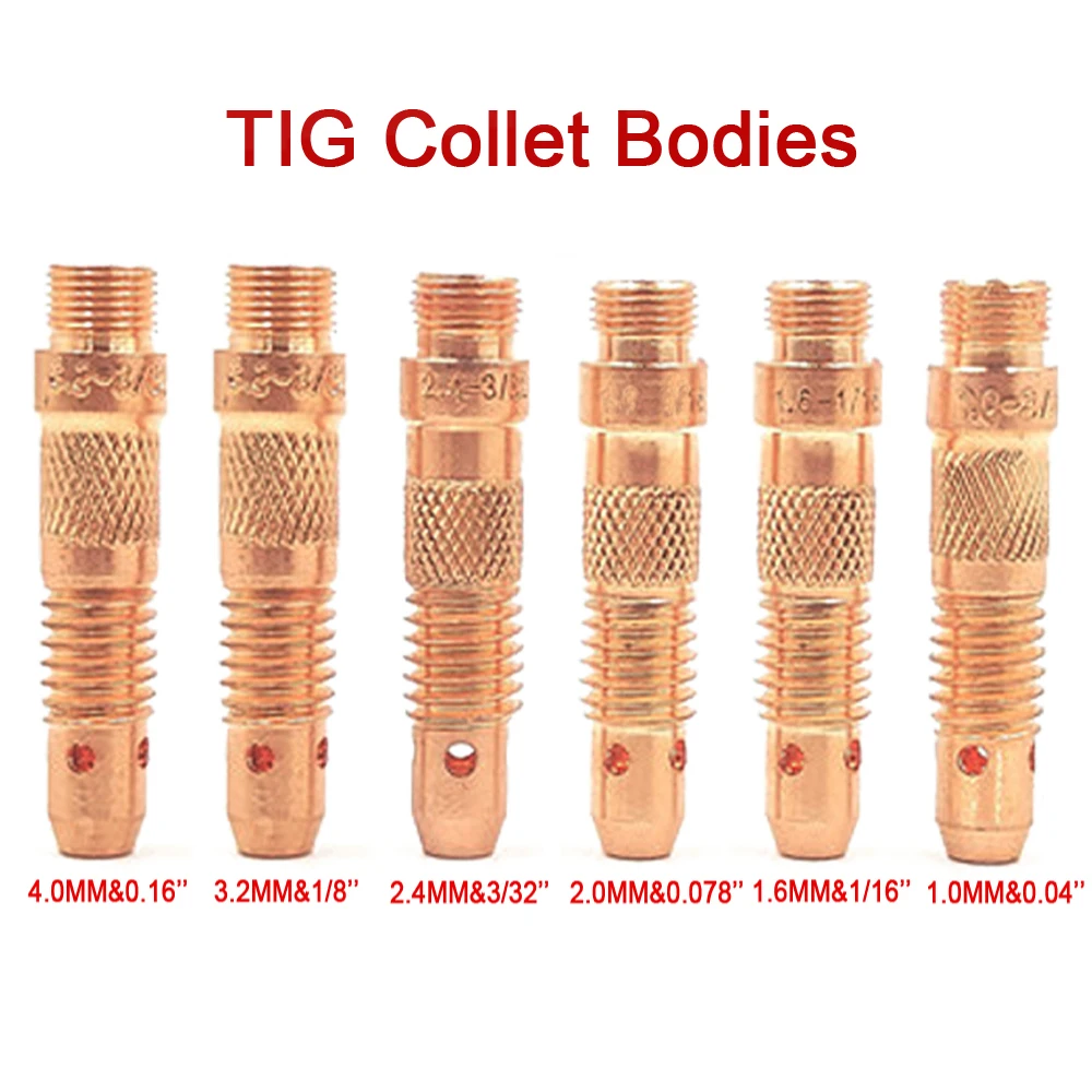 Argon Welding Torch Consumable Collet Body 1.0mm 1.6mm 2.0mm 2.4mm 3.2mm 4.0mm WP17 WP18 WP26 TIG Tungstens Electrodes Collet