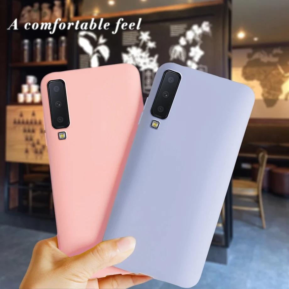 For Phone Case Samsung Galaxy A7 2018 Case Bumper Soft Matte Silicone Coque For Back Cover Samsung A7 2018 A750 A750F Case Funda