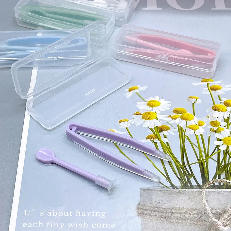 1 Set Contact Lens Inserter Wearing Tool Contact Lenses Tweezers Suction Stick Travel Kit for Eye Care Contact Lens Accessories