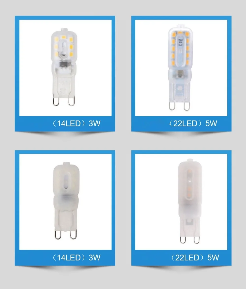 10PCS LED Bulb 3W 5W 7W G9 Light Bulb Dimmable AC220V COB Lamp SMD Spotlight Chandelier Lighting Replace 20w 30w Halogen Lamp