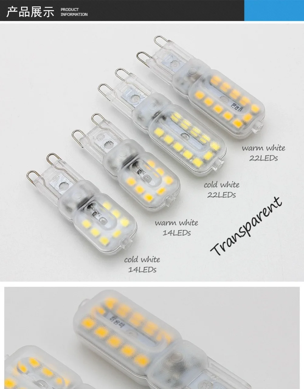 10PCS LED Bulb 3W 5W 7W G9 Light Bulb Dimmable AC220V COB Lamp SMD Spotlight Chandelier Lighting Replace 20w 30w Halogen Lamp