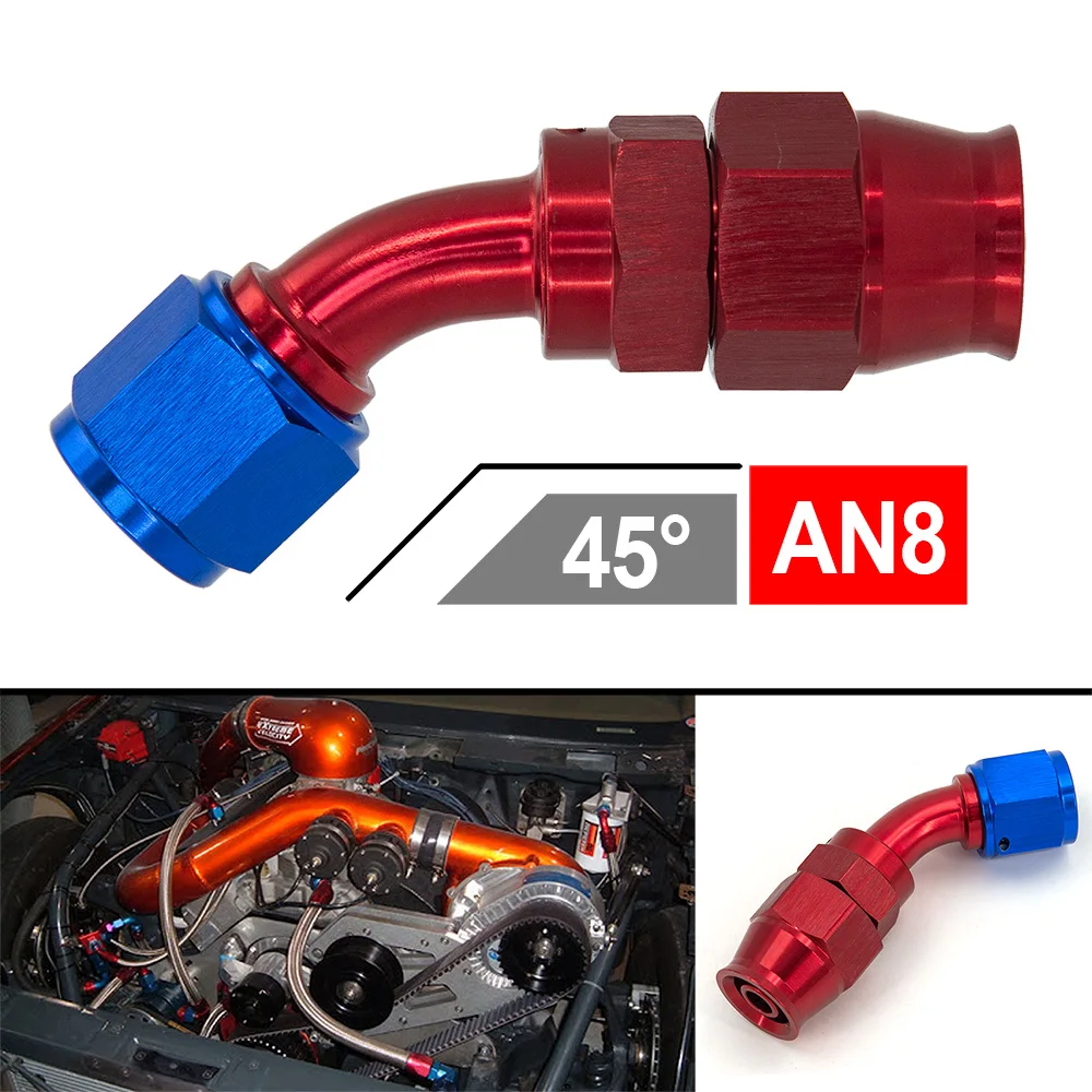 AN6 AN8 straight 45 90 120 180 Degree Reusable Hose End Fitting Adapter For Swivel PTFE Oil Fuel Line Hose End Fitting
