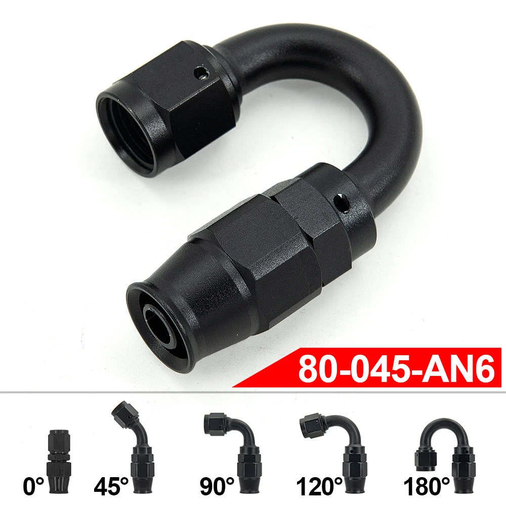 AN6 AN8 straight 45 90 120 180 Degree Reusable Hose End Fitting Adapter For Swivel PTFE Oil Fuel Line Hose End Fitting