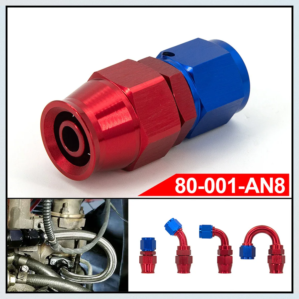 AN6 AN8 straight 45 90 120 180 Degree Reusable Hose End Fitting Adapter For Swivel PTFE Oil Fuel Line Hose End Fitting