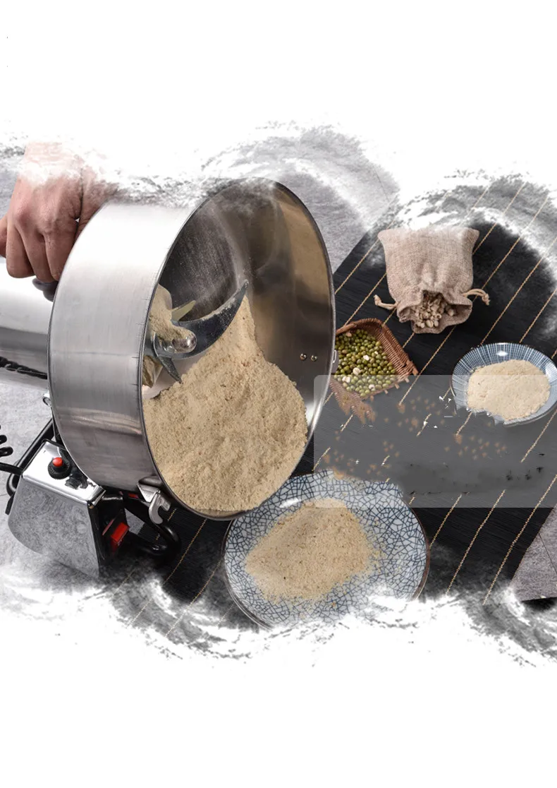 4500g Capacity Dry Food Grinder Mill Home Spice Coffee Grain Cereal Medicine Powder Crusher Gristmill - Kitchen Grinding Machine