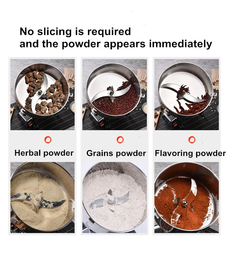 4500g Capacity Dry Food Grinder Mill Home Spice Coffee Grain Cereal Medicine Powder Crusher Gristmill - Kitchen Grinding Machine
