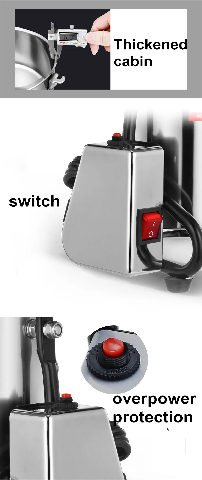 4500g Capacity Dry Food Grinder Mill Home Spice Coffee Grain Cereal Medicine Powder Crusher Gristmill - Kitchen Grinding Machine