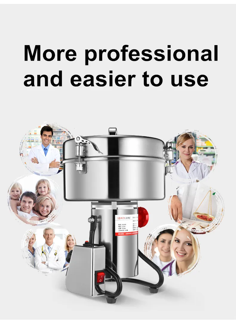 4500g Capacity Dry Food Grinder Mill Home Spice Coffee Grain Cereal Medicine Powder Crusher Gristmill - Kitchen Grinding Machine