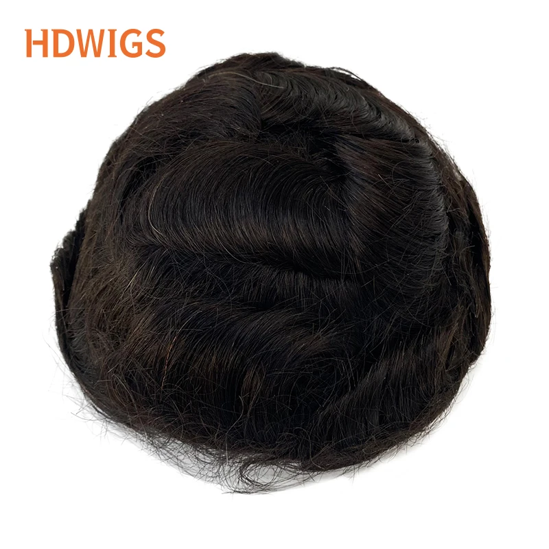 Australia Man Toupee Lace PU Indian Human Hair Wigs High Quality Men's Capillary Prothesis Natural Real Hair System Replacement