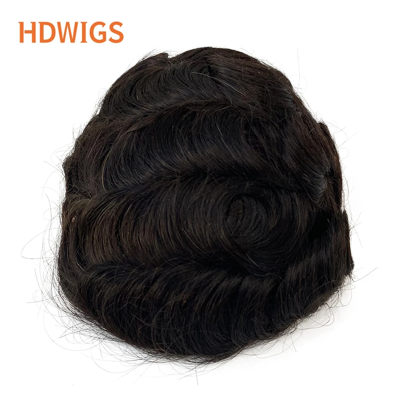 Australia Man Toupee Lace PU Indian Human Hair Wigs High Quality Men's Capillary Prothesis Natural Real Hair System Replacement