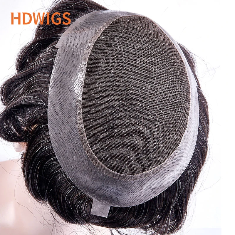 Australia Man Toupee Lace PU Indian Human Hair Wigs High Quality Men's Capillary Prothesis Natural Real Hair System Replacement