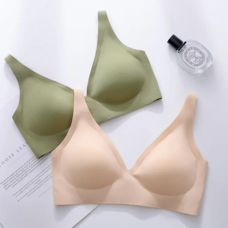 2Pcs/Set Seamless Bras For Women Wireless Underwear Push Up Bralette Soft Padded Deep V Sexy Lingerie Sleepwear Intimates S-3XL