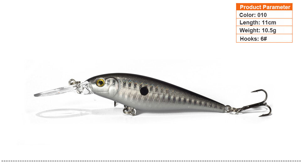 1PCS Colorful Stripe Pattern 11cm 10.5g Hard Bait Minnow Streak Fishing Lures Bass Fresh Water Hook Diving Perch Wobbler Fish