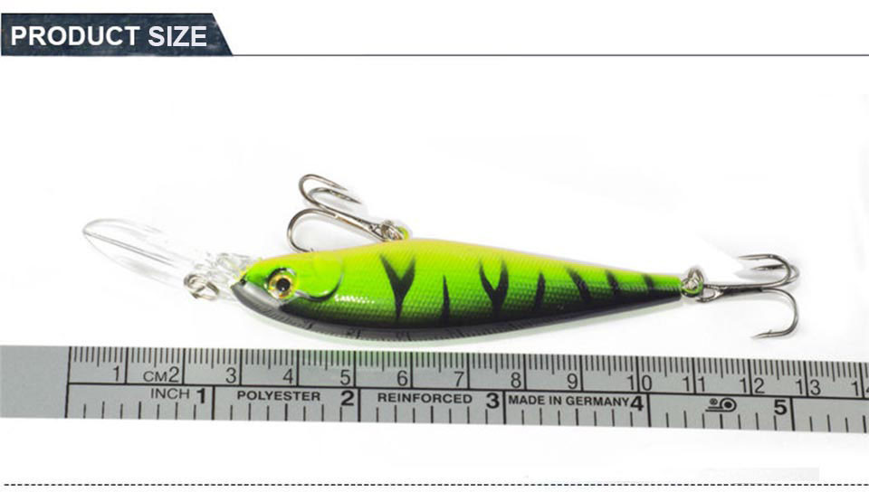 1PCS Colorful Stripe Pattern 11cm 10.5g Hard Bait Minnow Streak Fishing Lures Bass Fresh Water Hook Diving Perch Wobbler Fish