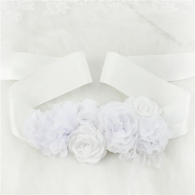 Fashion Lace Flower Belt Women Flower Girl Waistband Wedding Sashes Wedding Ribbons Rhinestones Belts Wedding Dress Belt